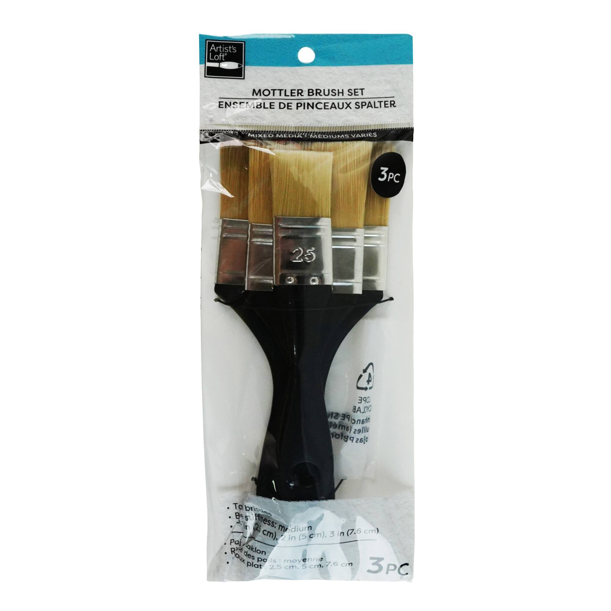 Flat Mottler Taklon 3 Piece Mixed Media Brush Set by Artist's Loft®